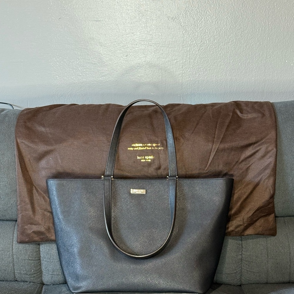 KATE SPADE Newbury Lane Jules Black Leather Tote